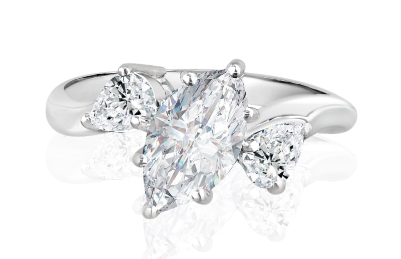 Ladies Three Stone Design Engagement Ring - R504 - GN Designer Jewellers