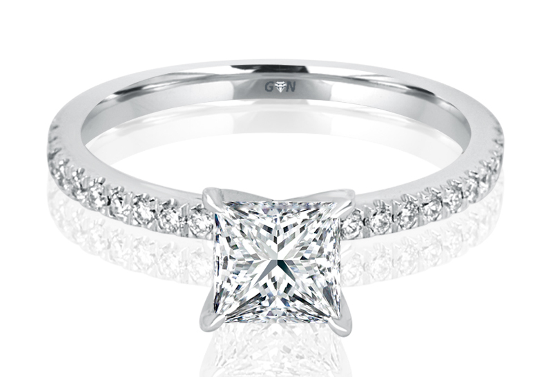 Ladies Solitaire Multi Band Engagement Ring - R510 - GN Designer Jewellers