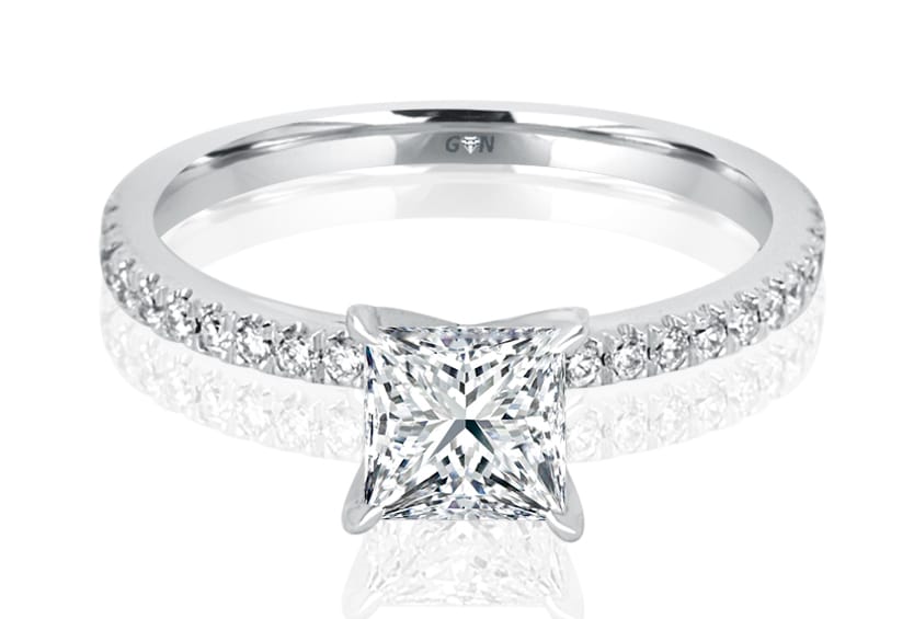Ladies Solitaire Multi Set Engagement Ring - R501 - GN Designer Jewellers