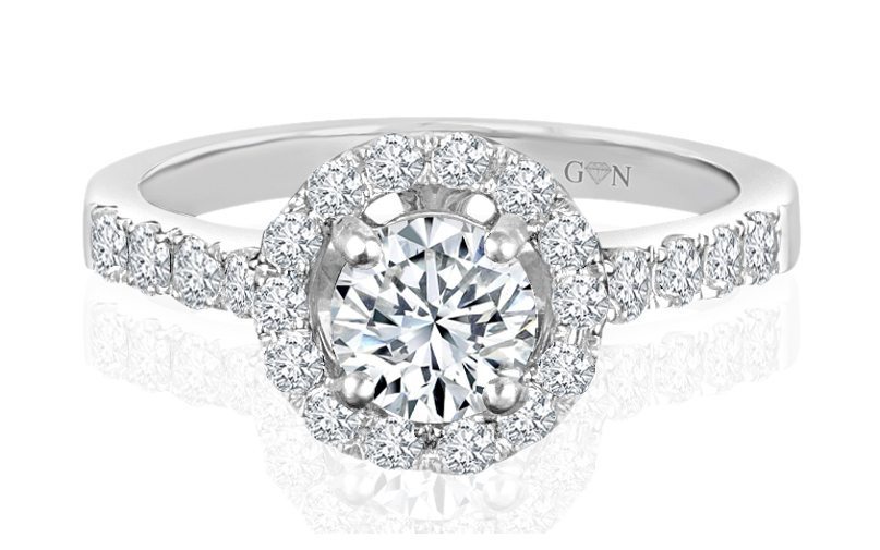 Ladies Halo Design Engagement Ring - R532 - GN Designer Jewellers