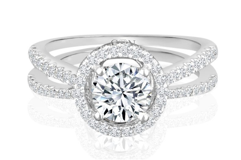 Ladies Halo Design Engagement Ring - R539 - GN Designer Jewellers