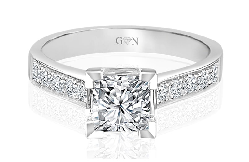 Ladies Multi Set Engagement Ring - R625 - GN Designer Jewellers