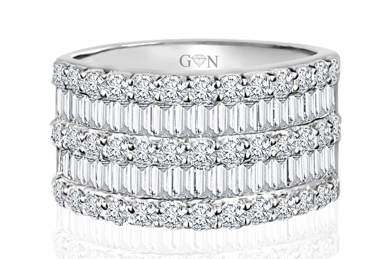 Ladies Multi Set Design Celebration Ring - R645 - GN Designer Jewellers