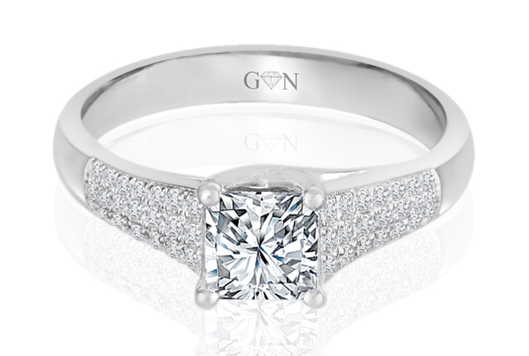 Ladies Multi Set Engagement Ring - R735 - GN Designer Jewellers