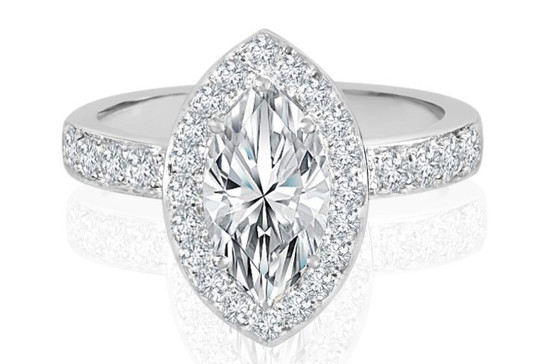 Ladies Halo Design Engagement Ring - R762 - GN Designer Jewellers