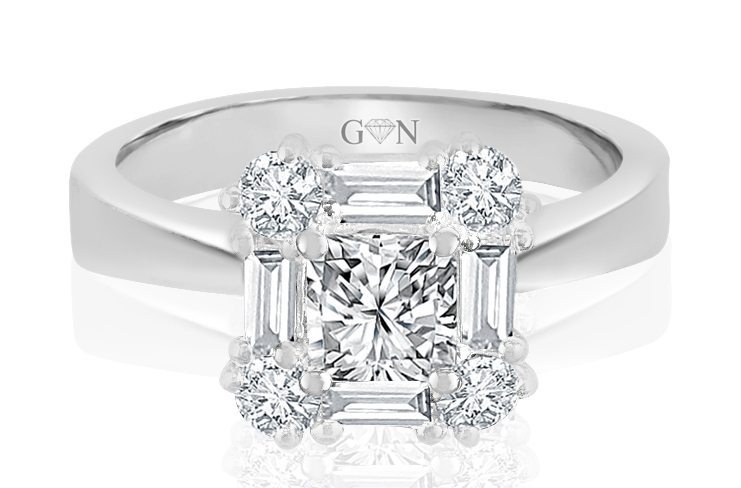 Ladies Halo Design Engagement Ring - R780 - GN Designer Jewellers