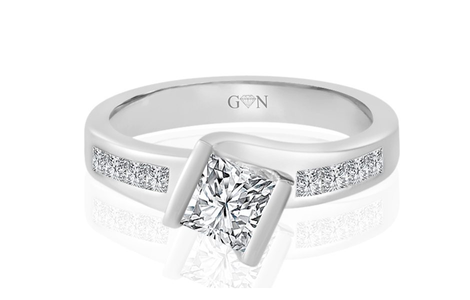 Ladies Multi Set Engagement Ring - R817 - GN Designer Jewellers