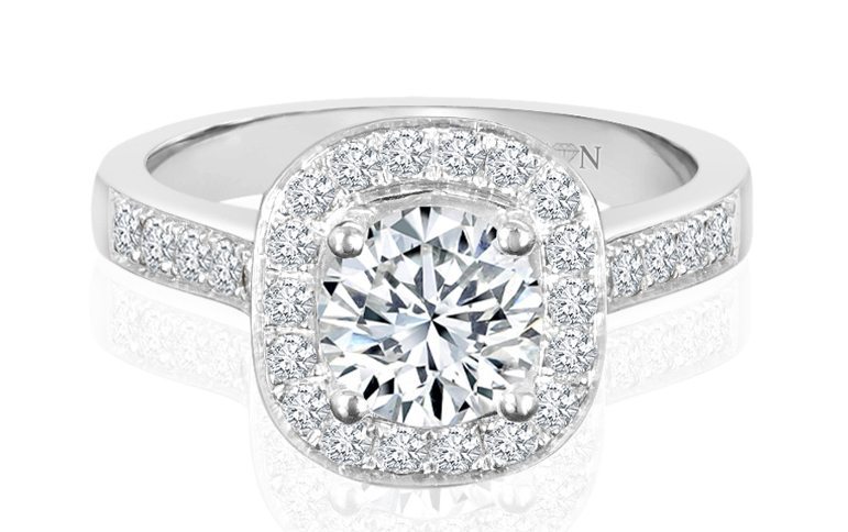 Ladies Halo Design Engagement Ring - R84 - GN Designer Jewellers
