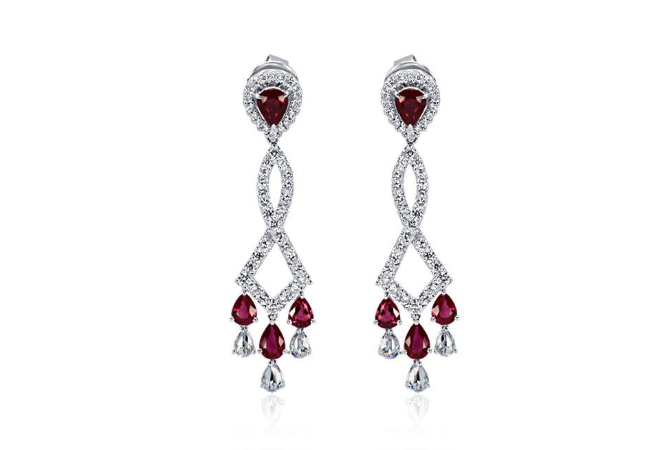 Ladies Diamond Earrings - DE82 - GN Designer Jewellers