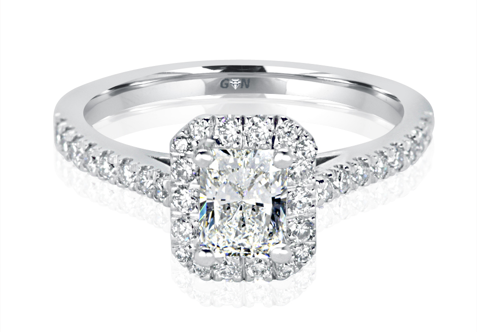 Ladies Halo Design Engagement Ring - R1120 - GN Designer Jewellers