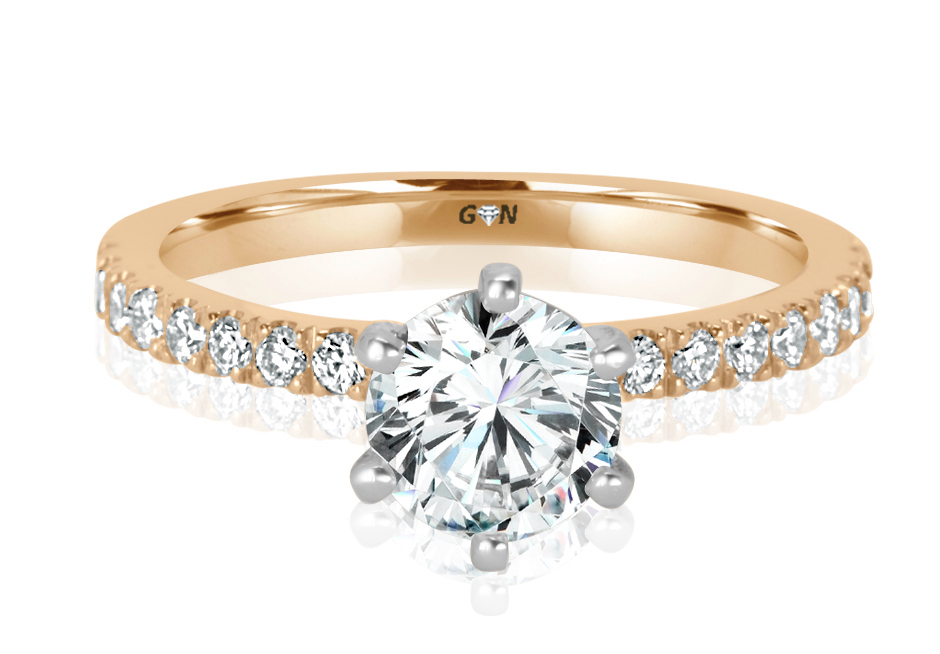 Ladies Solitaire Multi Set Engagement Ring - R1131 - GN Designer Jewellers
