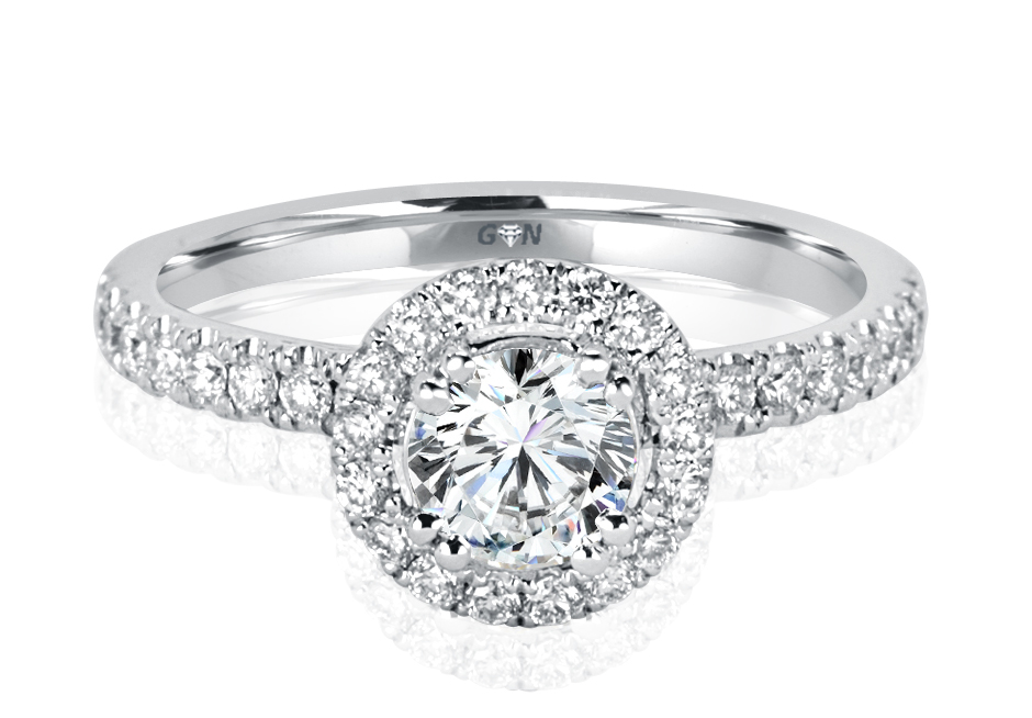 Ladies Halo Design Engagement Ring - R1132 - GN Designer Jewellers