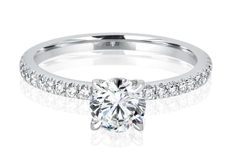 Ring R434 Ladies Solitaire Multi Band Engagement Ring - R434 - GN Designer Jewellers