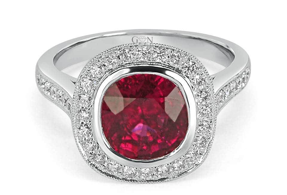 Ladies Halo Design Engagement Ring - R731 - GN Designer Jewellers