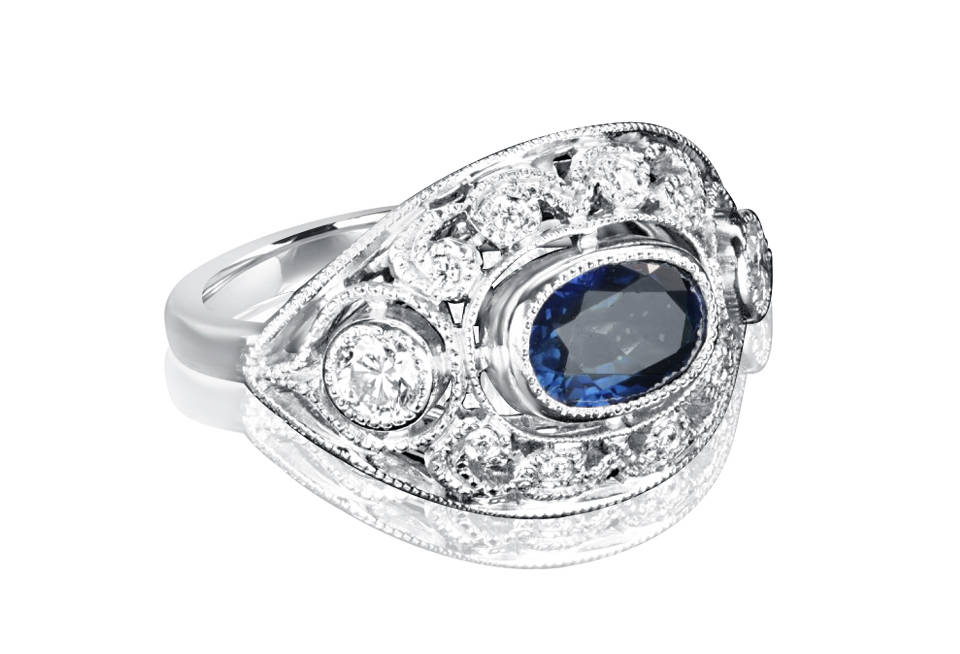 Ladies Halo Design Engagement Ring - R857 - GN Designer Jewellers
