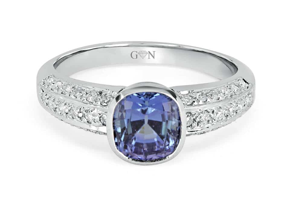 Ladies Coloured Stone Design Engagement Ring - R107 - GN Designer Jewellers