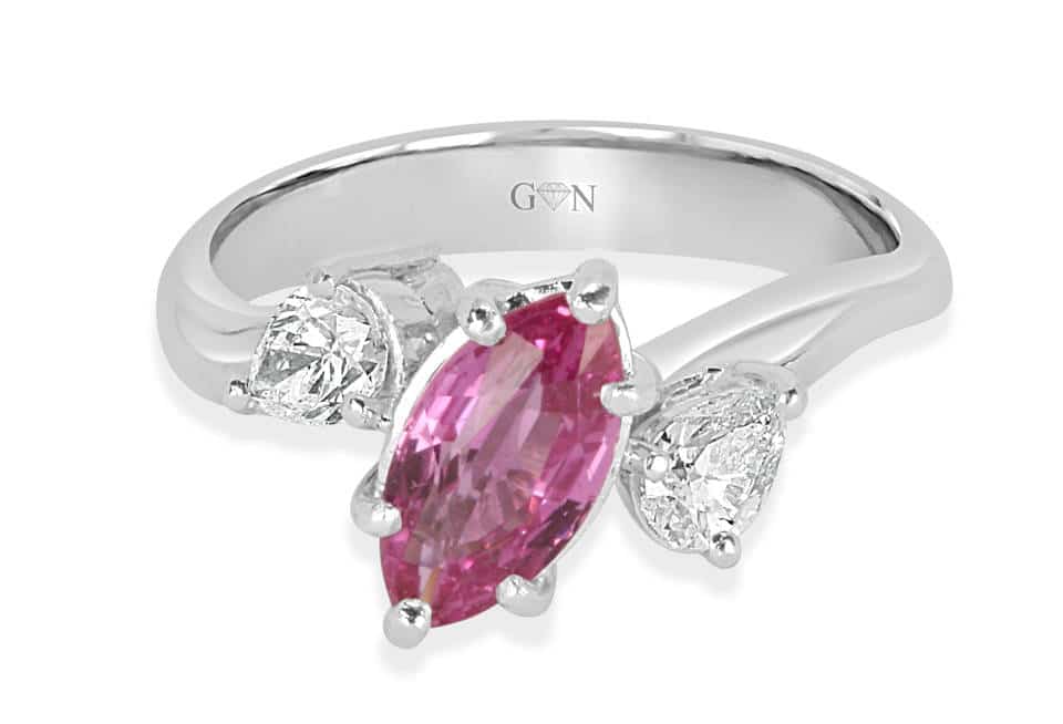 Ladies Coloured Stone Design Engagement Ring – R761 - GN Designer Jewellers